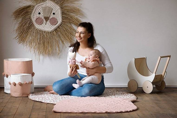 Mata do zabawy z bawełny organicznej w kształcie liścia Leaf Mat Sea Shell, Toddlekind