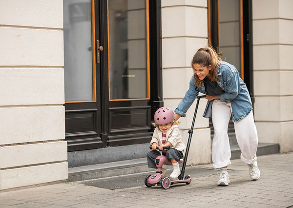 Scoot and Ride HK1 Push and Go 2w1 jeździk i hulajnoga dla dzieci 1-5 lat, kolor: Wildberry