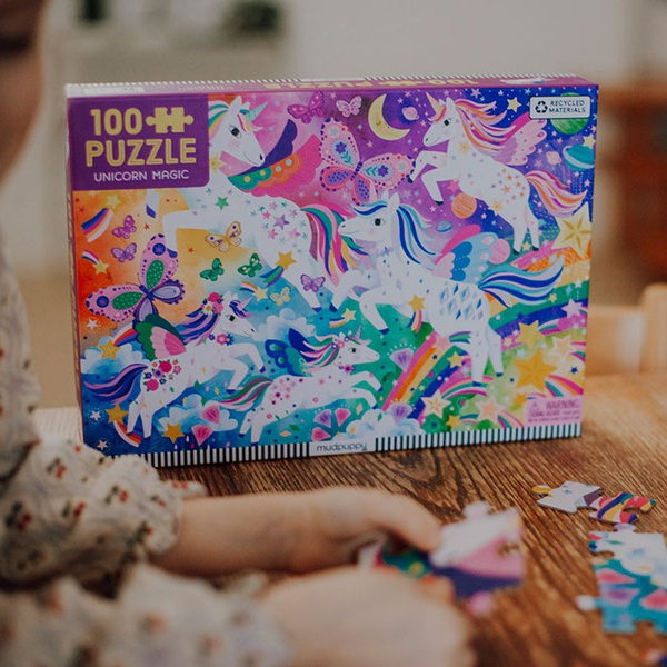 Puzzle - układanka Magiczne jednorożce 100 elementów, dla dzieci, 5+, Mudpuppy