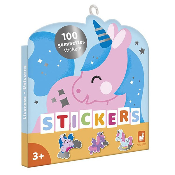 Zestaw kreatywny - książeczka z naklejkami Jednorożce, dla dzieci, 3+, Janod