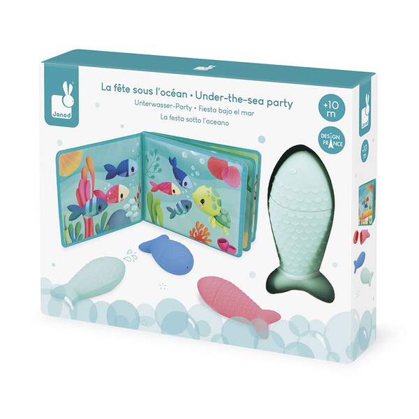 Zabawki do kąpieli - Książeczka Przyjęcie pod wodą, dla dzieci 10 m+, Janod