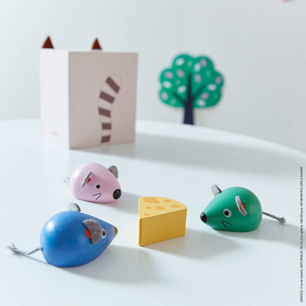 Drewniana układanka Orientacja w przestrzeni Kot i mysz 3+, Janod