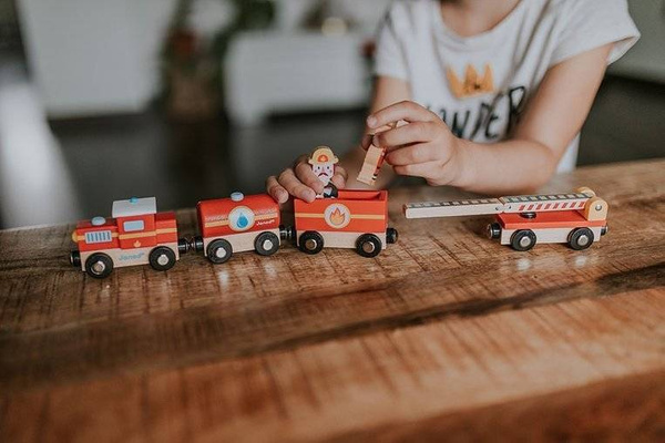 Pociąg drewniany Straż pożarna Story, Janod