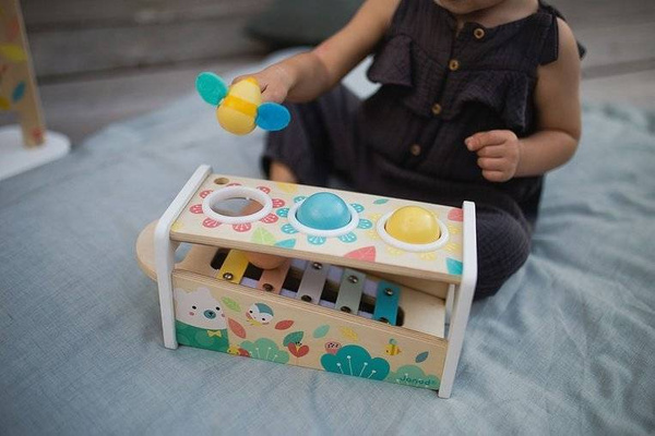 Drewniane cymbałki z kulodromem Pure 12 m+, Janod