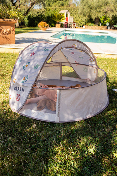 Namiot plażowy 100 cm średnicy, z moskitierą i pokrowcem Breezynest UV, Beaba