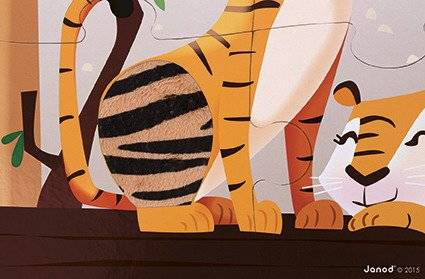 Puzzle sensoryczne 20 elementów Wycieczka do zoo, Janod