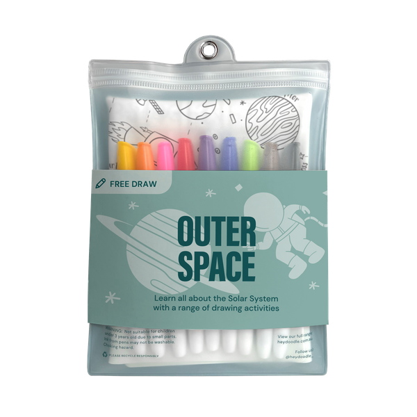 Mata Silikonowa Duża do Kolorowania A3 - Kosmos, dla dzieci 3+, HeyDoodle