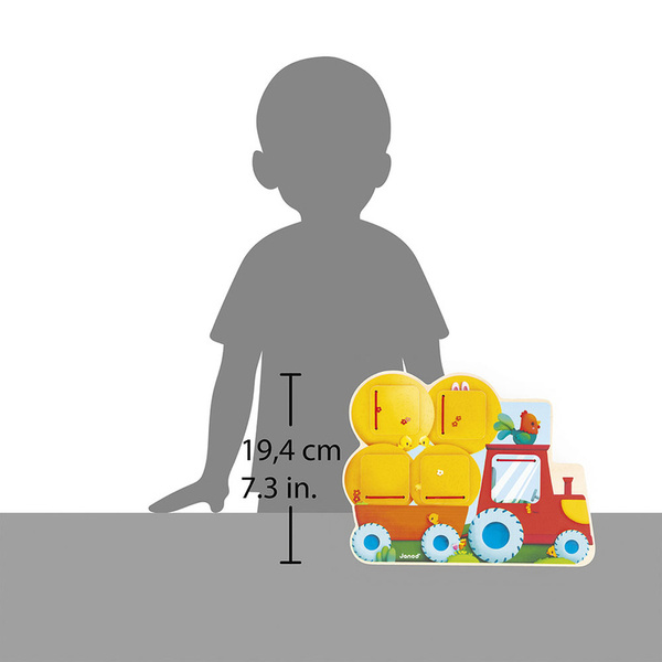 Drewniana tablica szukaj i znajdź Traktor Farma dla dzieci, 12m+, Janod