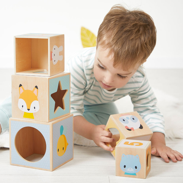 Janod Piramida wieża drewniana 6 el. Pure 12 m+