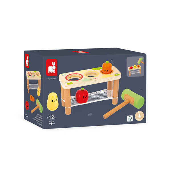 Drewniana przebijanka Warzywa Farma 12m+, Janod