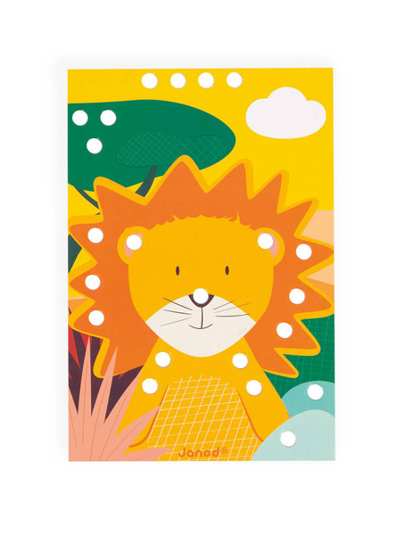 Układanka drewniana mozaika Zwierzątka - zabawka kreatywna 3 lata+, Janod