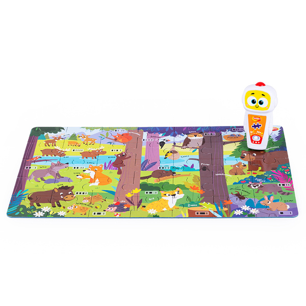 Puzzle interaktywne, dźwiękowe, Robot Robby, Farma i Las, Dumel Discovery