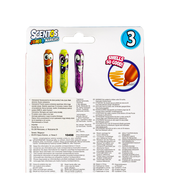 Pachnące Markery - Śmieszne Minki, zestaw 3 szt., 3 lata+, Scentos