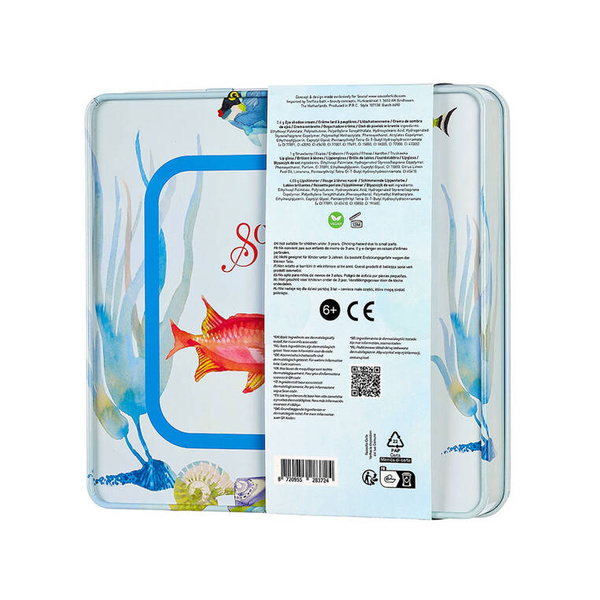 Kosmetyki do makijażu dla dzieci w metalowej kasetce zestaw 11 el. Syrenka, 6+, Souza!