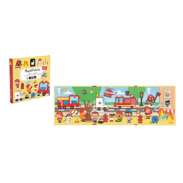 Układanka Magnetyczna Strażacy Magneti'stories dla dzieci 3+, Janod