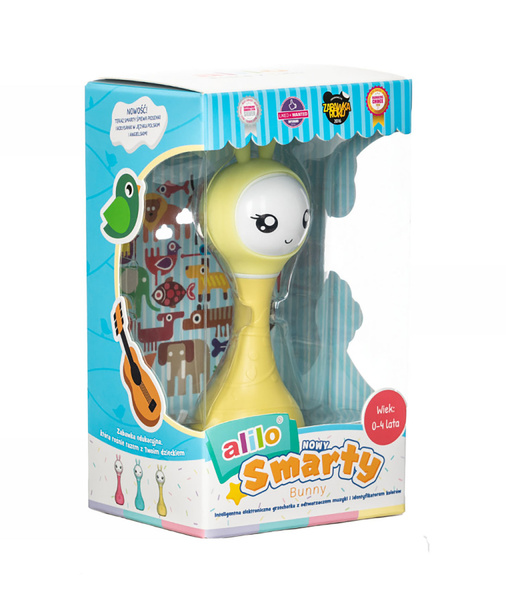 Zabawki interaktywne - Króliczek Smarty Bunny - żółty, 0 m+, Alilo