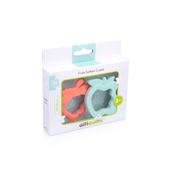 Silikonowe Gryzaki Owoce 2-pak, Giligums