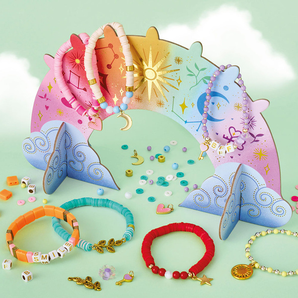 Zestaw kreatywny do tworzenia biżuterii ze stojakiem dla dzieci, 7 lat+, Janod