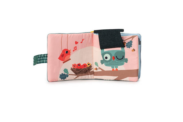 Miękka mini-książeczka wielofunkcyjna z silikonowym gryzakiem Smok Joe 6 m+, Lilliputiens