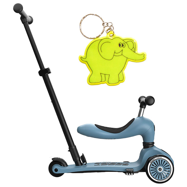 Scoot and Ride HK1 Push and Go 2w1 jeździk i hulajnoga dla dzieci 1-5 lat, kolor: Steel