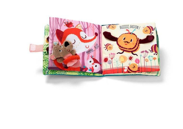 Książeczka z mini-pacynką na palec wielofunkcyjna Buziaki dla Cezara Niedźwiadek Cesar 12 m +, Lilliputiens