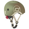 Zestaw: Scoot and Ride Kask dla dzieci 1-5 lat rozm. XXS-S, kolor: Olive + ochraniacze rozm. XXS, kolor: Black