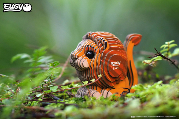 Układanka Puzzle 3D Lew - zestaw kreatywny dla dzieci 6 lat+, Eugy