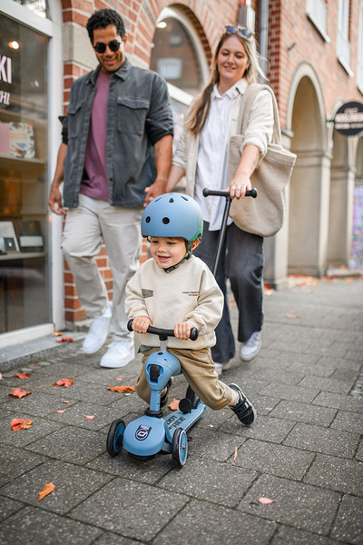 Scoot and Ride HK1 Push and Go 2w1 jeździk i hulajnoga dla dzieci 1-5 lat, kolor: Steel