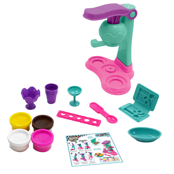 Zestaw Maszyna do lodów - ciastolina dla dzieci, 3 lata+, Scentos