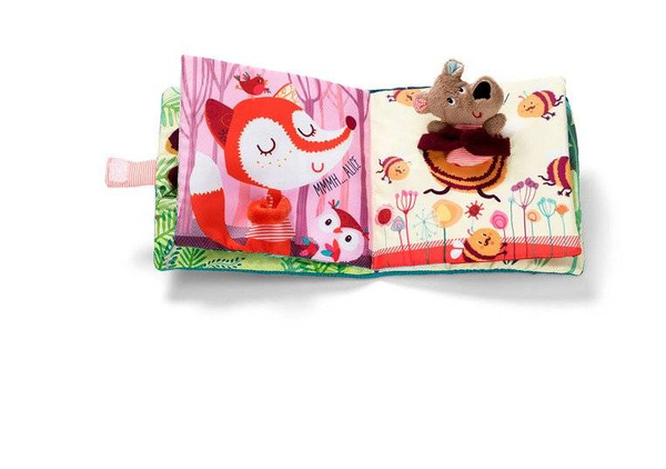 Książeczka z mini-pacynką na palec wielofunkcyjna Buziaki dla Cezara Niedźwiadek Cesar 12 m +, Lilliputiens