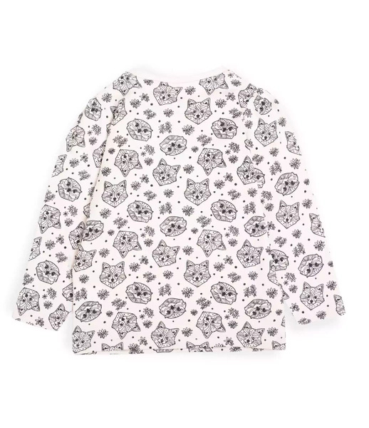 Sinsay Bluzka dziewczęca z długim rękawem, z nadrukiem w zwierzątka