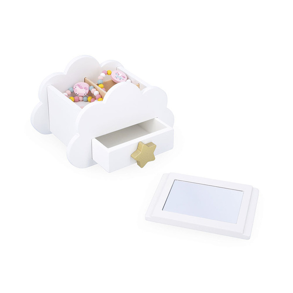 Szkatułka na biżuterię z lusterkiem, naszyjnikiem dla dziewczynki, 3+, Janod