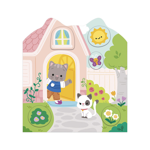 Zestaw kreatywny - książeczka z naklejkami Dom, dla dzieci, 18 m+, Janod