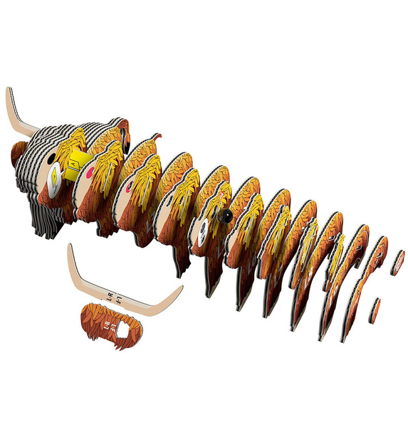 Puzzle 3D Układanka Szkocka Krowa - zestaw kreatywny dla dzieci 6lat+, Eugy