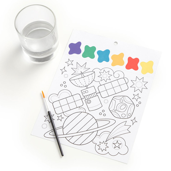 Książeczka do malowania kolorowanka akwarelowa Kosmos, 5 lat+, Mudpuppy