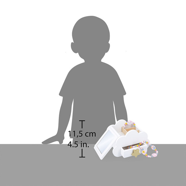 Szkatułka na biżuterię z lusterkiem, naszyjnikiem dla dziewczynki, 3+, Janod