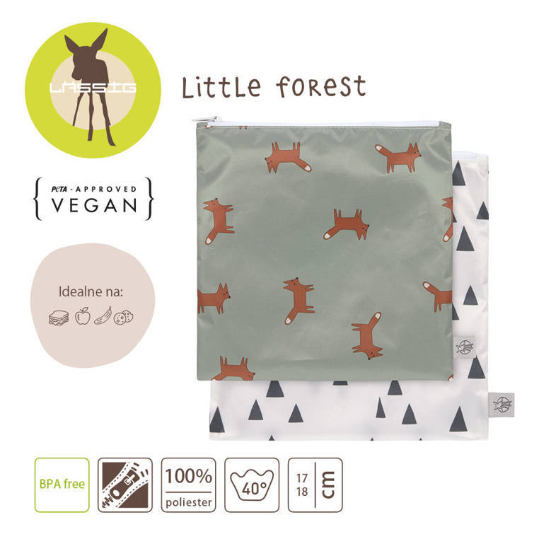 Zestaw torebek na przekąski Lassig Little Forest Lisek - saszetki dla dzieci