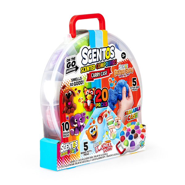 Pachnące Masy Plastyczne - Walizeczka, zestaw 20 szt., 3 lata+, Scentos