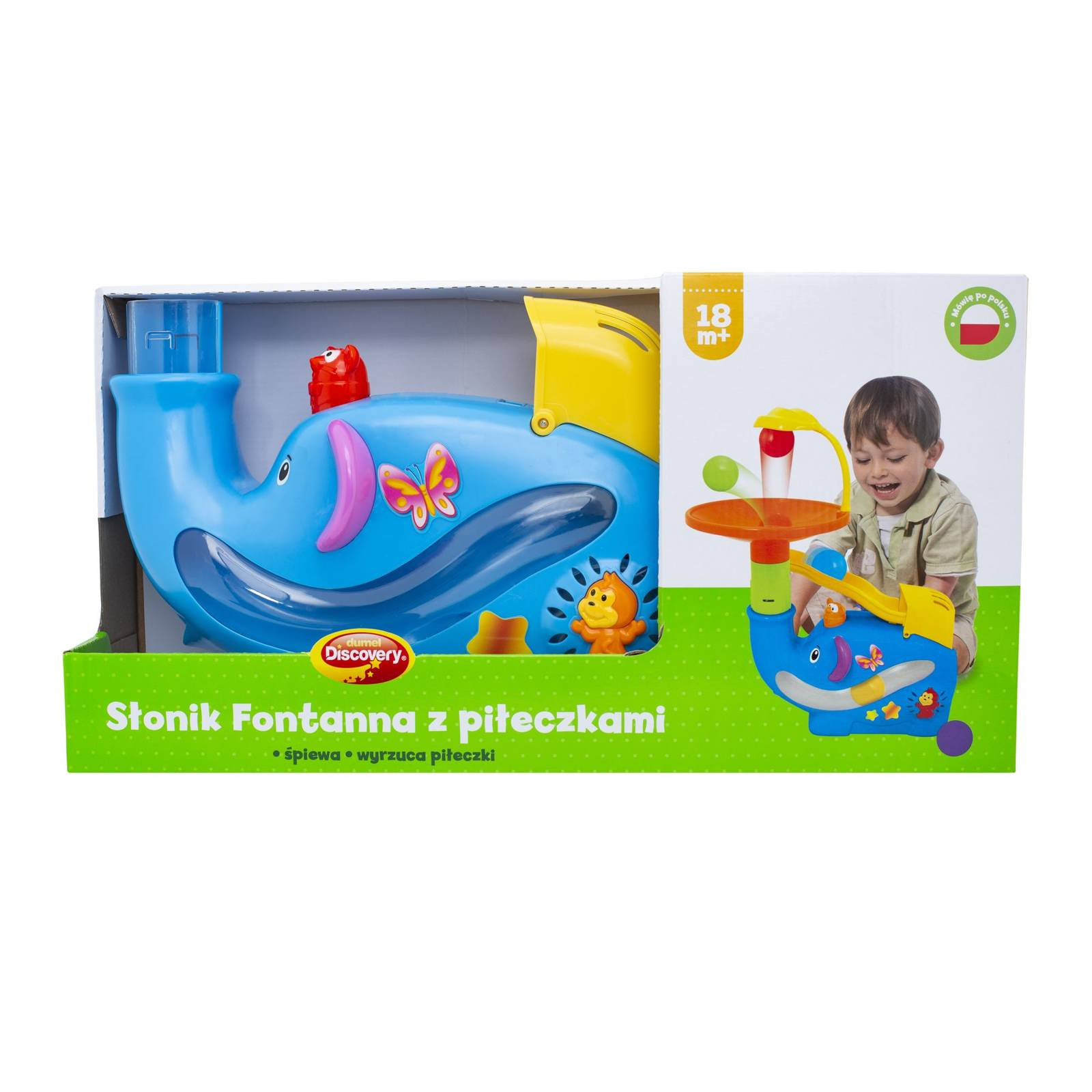 Fontanna z piłeczkami Słonik Dumel Discovery kolorowa zabawka edukacyjna