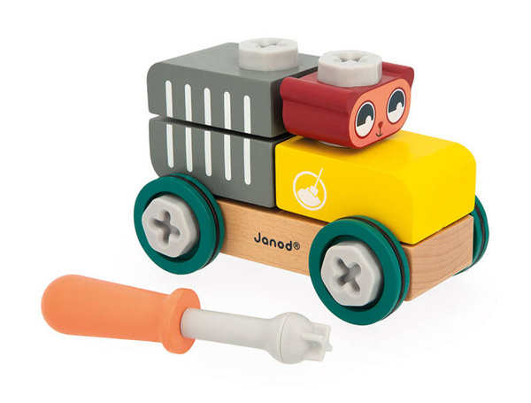 Samochód - cysterna do składania drewniany Miś Brico ‘Kids, 2 lata+, Janod