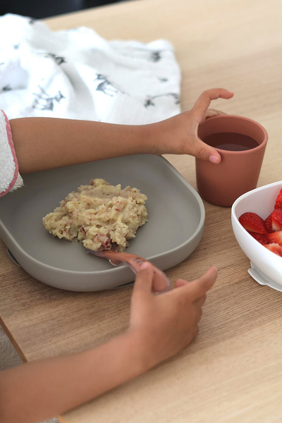 Zestaw - Komplet naczyń silikonowy z przyssawką, dla dzieci, 4 m+, Beaba