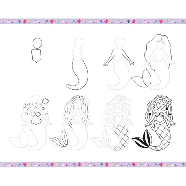 Zestaw kreatywny Rysowanie krok po kroku Fantastyczne stworzenia 7+, Janod