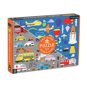 Puzzle dwustronne 2w1 Środki transportu 100 elementów 6+, Mudpuppy