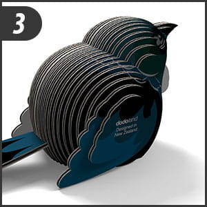 Układanka Puzzle 3D Ptak Kędziornik - zestaw kreatywny 6 lat+, Eugy