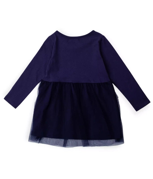 Sinsay Sukienka tiulowa, z nadrukiem, z długim rękawem