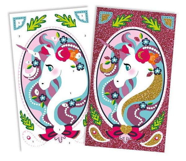 Zestaw kreatywny Magiczny brokat Jednorożce 7+, Janod