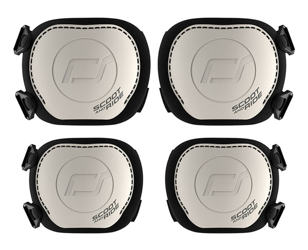 Zestaw: Scoot and Ride Kask dla dzieci 1-5 lat rozm. XXS-S, kolor: Ash + ochraniacze rozm. XXS