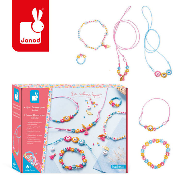 Zestaw kreatywny do tworzenia biżuterii Kwiaty 6+, Janod