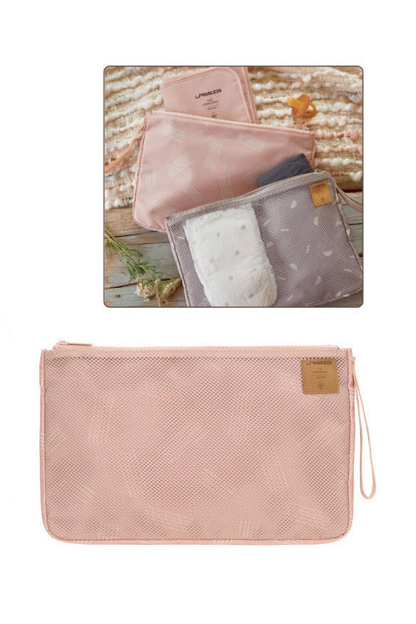 Organizer Lassig Soft Stripes rose z matą do przewijania