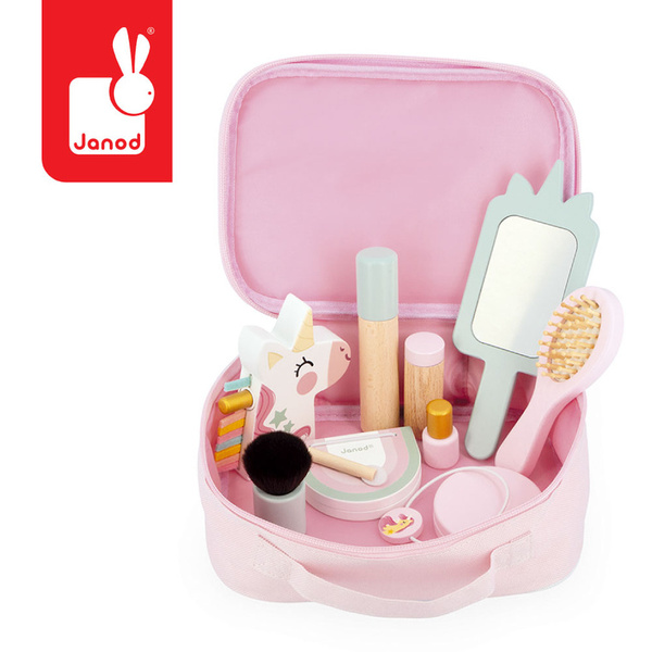 Kosmetyczka z 10 akcesoriami Mała Miss Jednorożec 3 lata+, Janod
